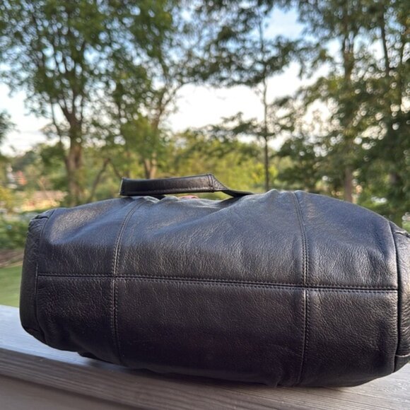 Coach Ashley(F20104) Black Leather w/Python Embossed Trim Tote/Shoulder Bag(EUC) - Picture 16 of 17